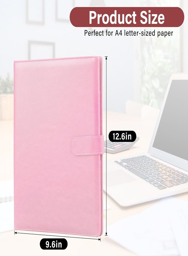 JTTJDB Professional Padfolio, Multi Function Faux Leather Portfolio Binder with Clipboard - Interview Resume Folder, Legal Document, Business Card Holder, for Office, Conference, Interviews (Pink) - Image 2
