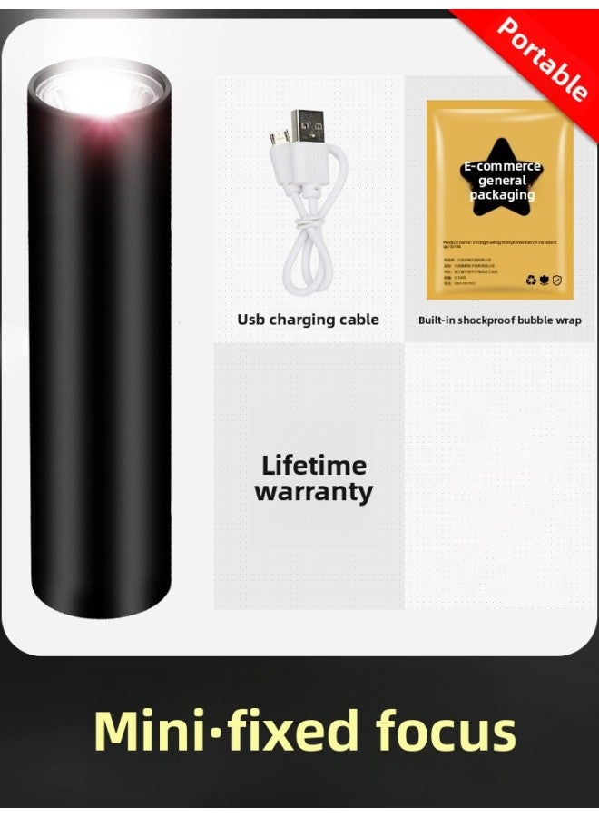 Mini Flashlight Rechargeable Strong Light Long-range Super Bright Multi-functional Household Student Special Forces Outdoor Portable Waterproof 