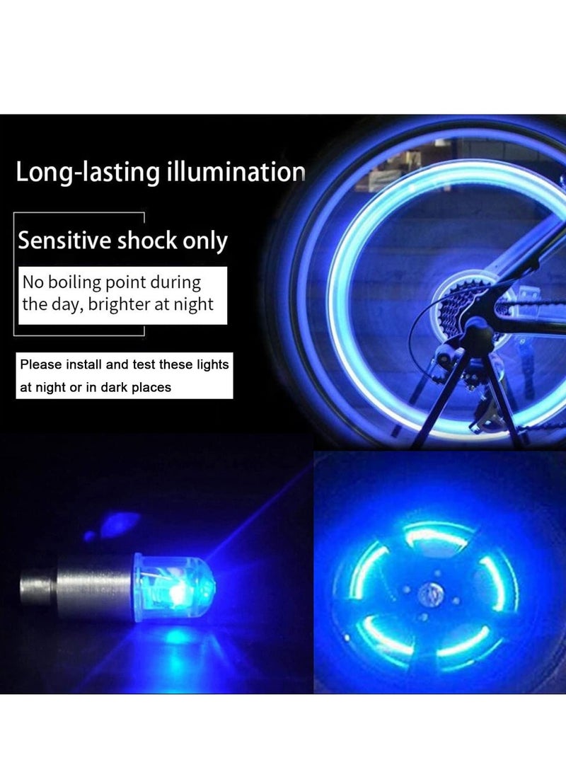 Y&D Bicycle Wheel Light, Blue LED Tire Valve Stem Neon Light Bulb Waterproof Spoke Flash for Cars, Motorcycles, Bicycles and Other Cover Accessories (4 Pieces) - Image 3