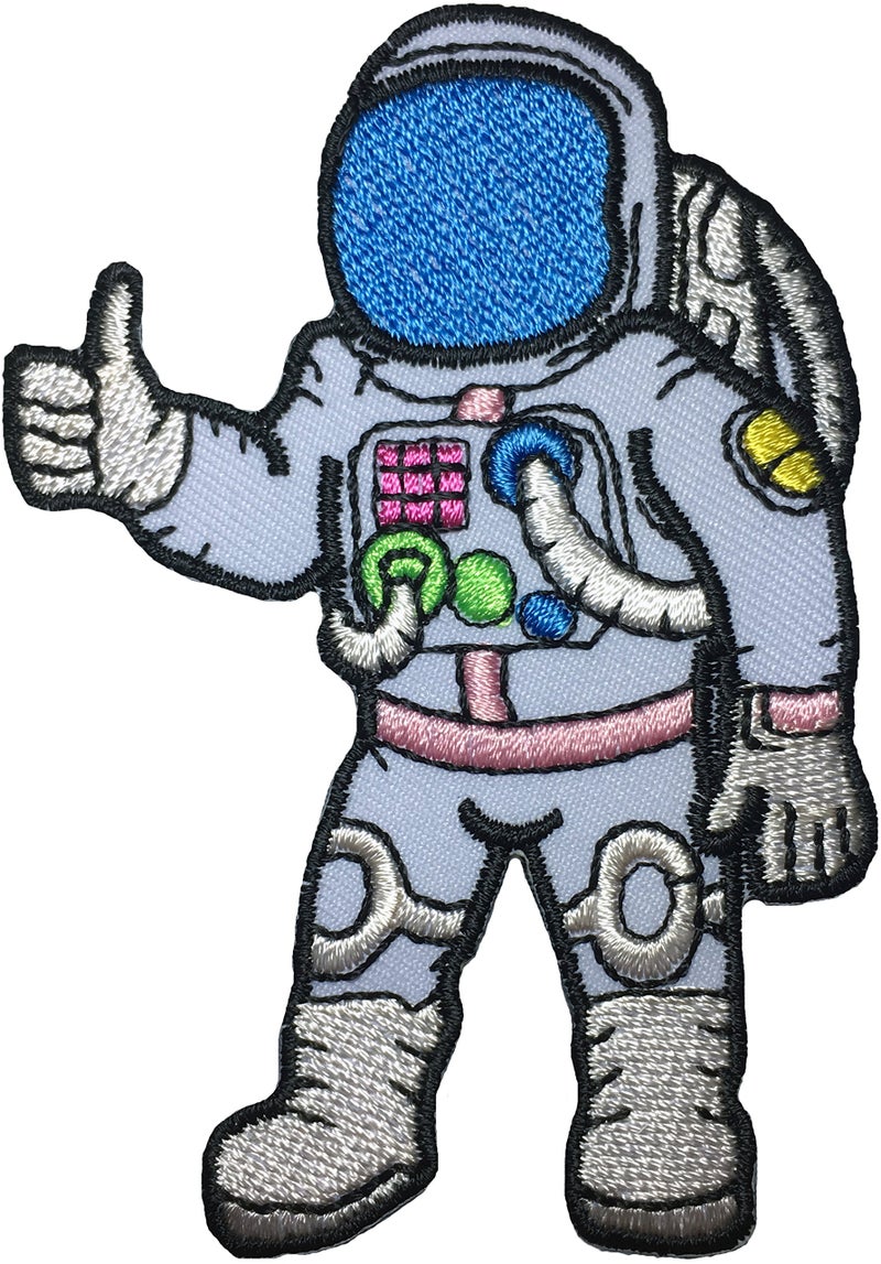 Papapatch Astronaut Man Cosmonaut Spaceman Journey Space Vest Jacket T-Shirt Sew on Iron on Embroidered Applique Badge Sign Patch (Iron-Astronaut-Man-SLV) - Image 3