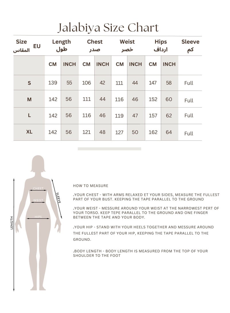 IKKXA Floral Patterns Modern Jalabiya IN056 Green - Image 5