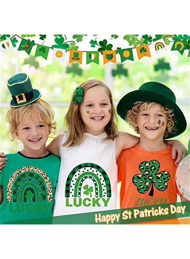 Arabest 15 Pieces St. Patrick's Iron On Transfer Decals HTV Vinyl DIY Crafts Iron On Shamrock Luck Rainbow Vinyls Paper for St. Patricks Day Women Kids T-Shirts Pillowcase Hats Clothing DIY Crafts Supplies - Image 4