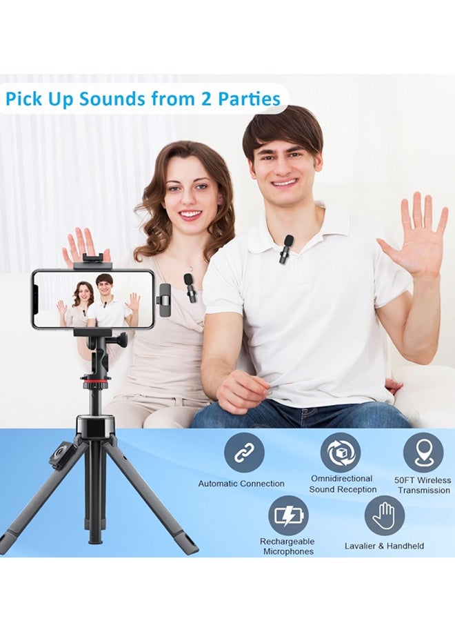 2PCS Wireless Lavalier Lapel Microphone for iPhone Vlog Recording - Image 4