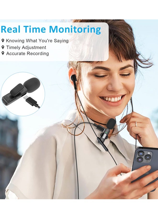 2PCS Wireless Lavalier Lapel Microphone for iPhone Vlog Recording - Image 5