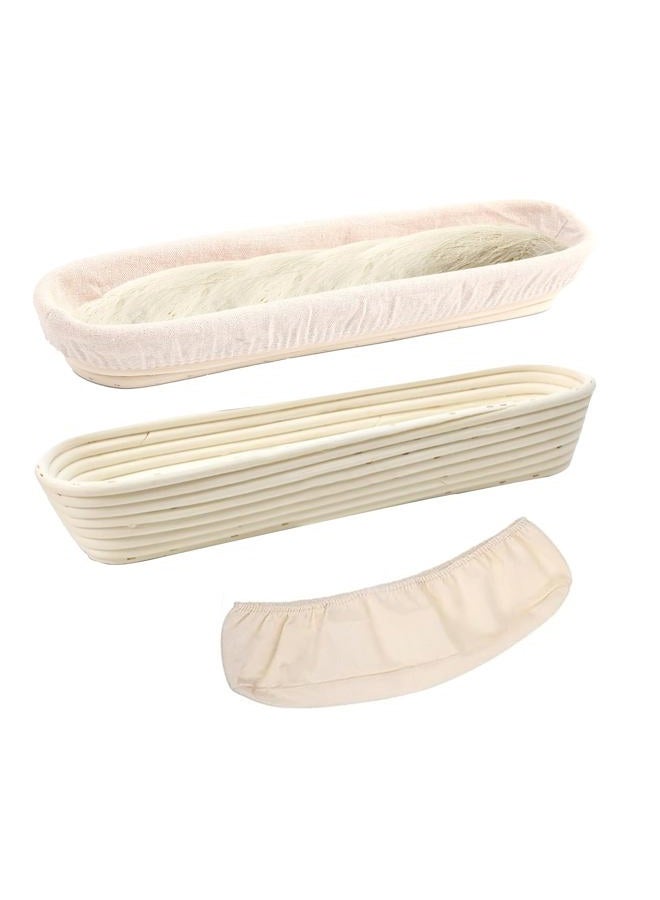 ifory Banneton Bread Proofing Basket - 15 Inch Baguette Sourdough Bread Basket with Liner - Set of 2- Natural Rattan - Image 1