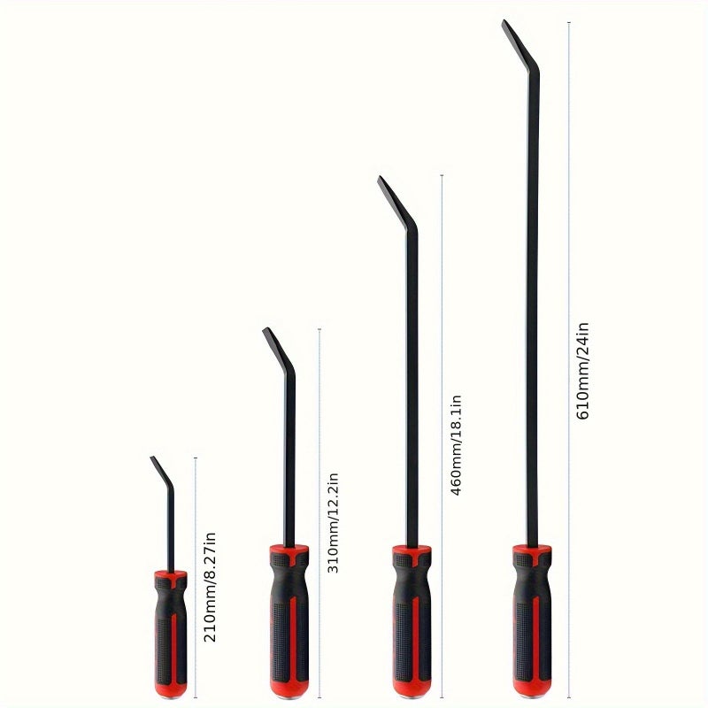 Heavy Duty 4Pcs Levers And Pry Bar Set With Reinforced Caps For Automotive Disassembly - Image 2