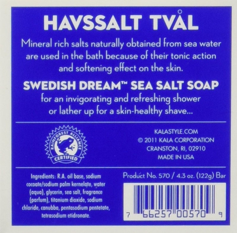 Swedish Dream Sea Salt Soap Set by Kala, 4.3 Ounce (Pack of 3)