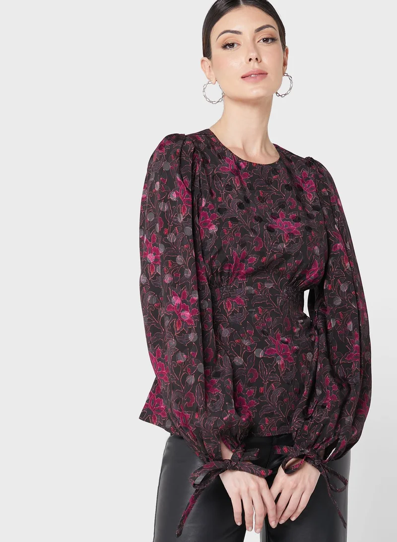 Ted Baker Printed Peplum Top