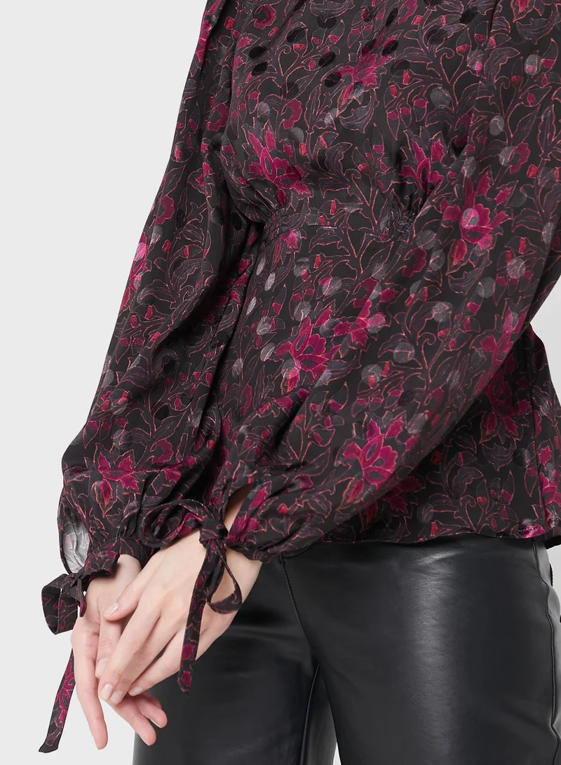 Ted Baker Printed Peplum Top