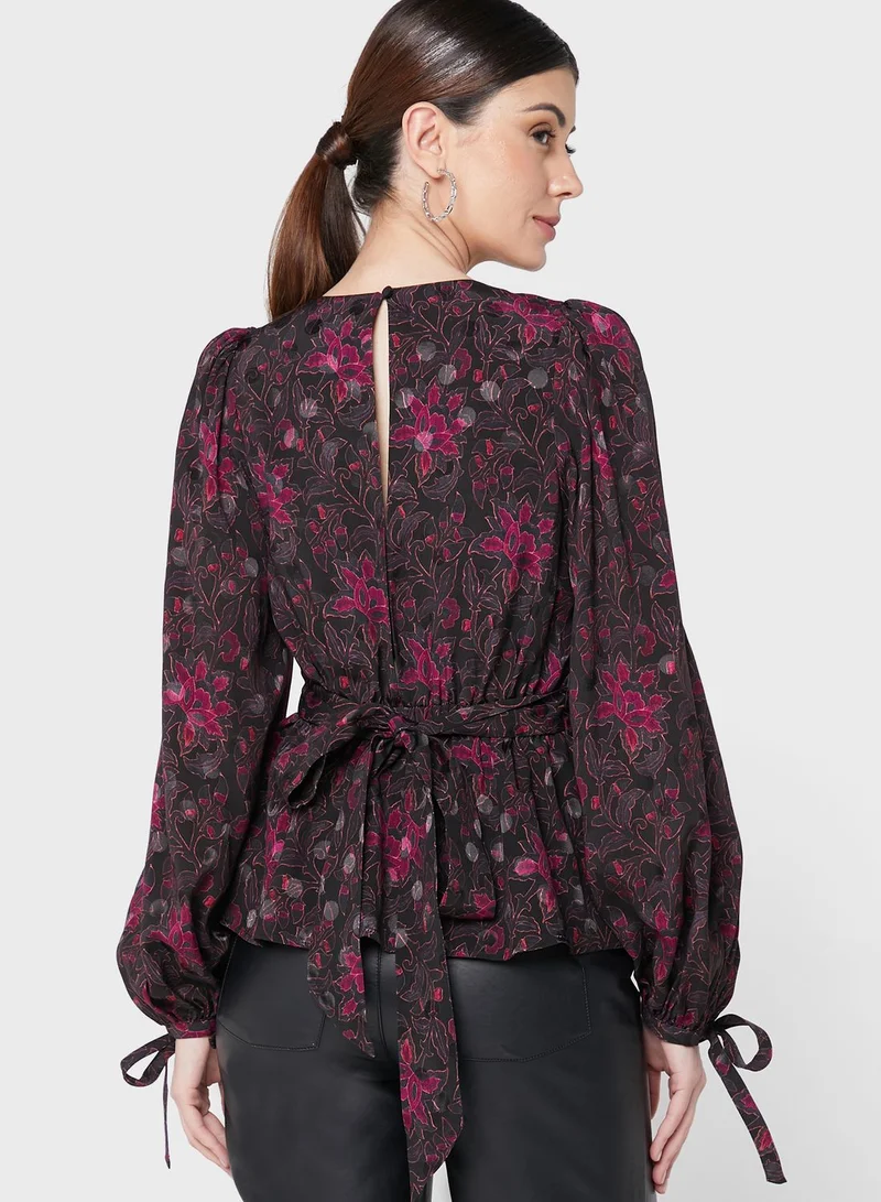 Ted Baker Printed Peplum Top