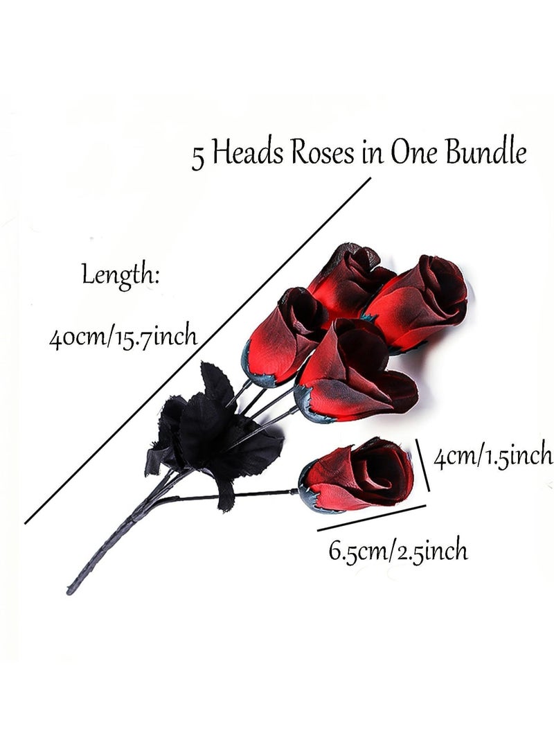 AUTOYSUR Rose Artificial Flower Decorations,Fake Rose Flower Decorations,Gothic style holiday flowers for Home Vase Wedding Patry Decoration (6 Bundles with 30 Heads Roses,Multicolor)  - Image 3