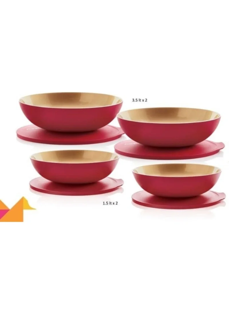 Tupperware Red Gold Berrak Medium Set