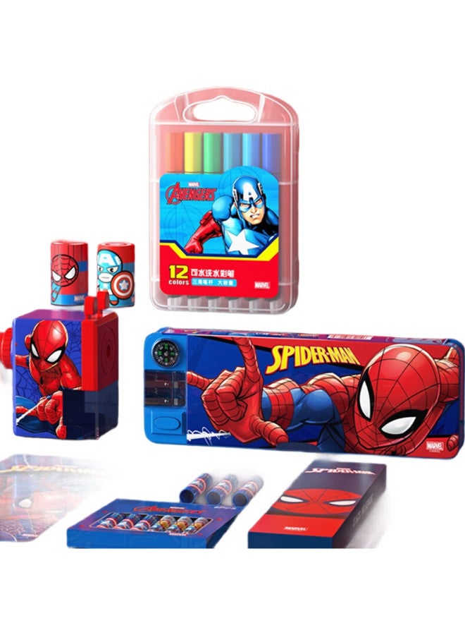 Disney Stationery Set, Marvel Drawing Stationery Gift Box, Back-To Gift Pack For 1-3 Grade Elementary School Students, School Supplies Set, Birthday Gift For Boys, E0339A - Image 1