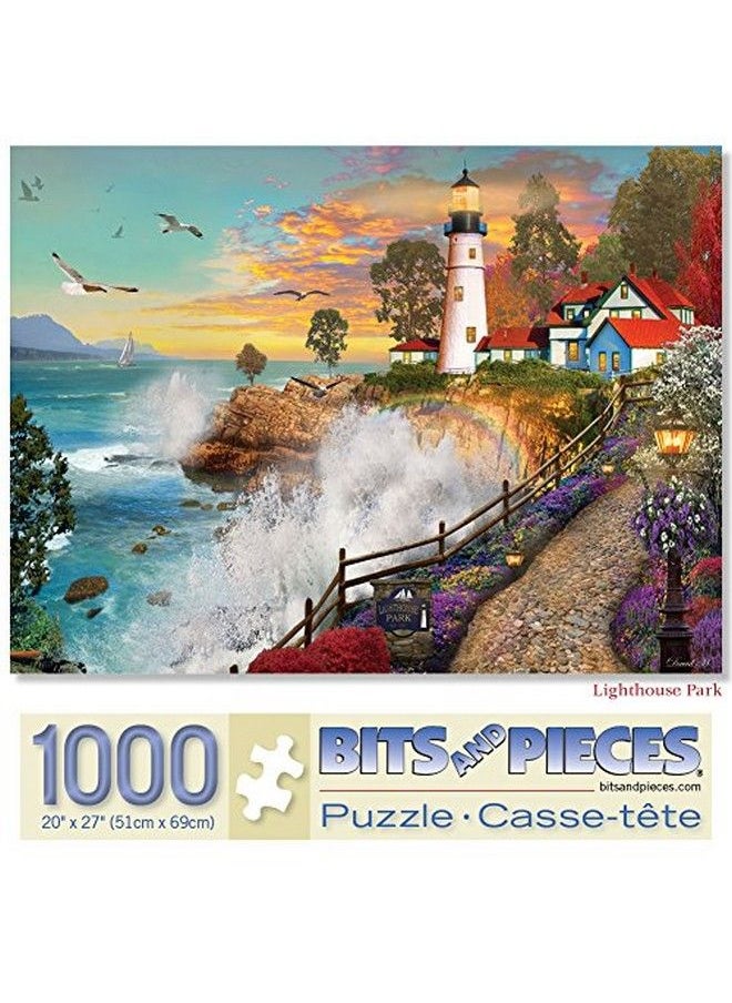 Bits and Pieces 1000 Piece Jigsaw Puzzle For Adults Lighthouse Park 1000 Pc Sunset By The Ocean Jigsaw By Artist David Maclean  - Image 3