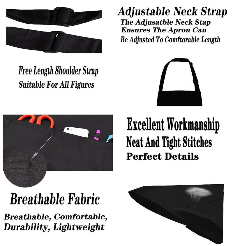 POTALKFREE 60th Birthday Gifts for Women Men  Funny Chef Aprons with Pockets  60 Years Old Kitchen Cooking Grilling Apron for Grandma Grandpa Dad Mom - Image 3