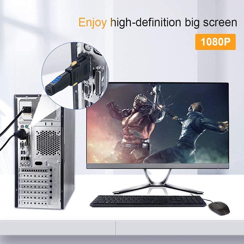 HDMI Female to DVI D Adapter 24 + 1 Pin Male Cable Switch Converter with Metal Screws, Support 1080P, 3D for PS5, PS4,PS3, TV Box, Blu-ray, Projector, PC, LCD (5)
