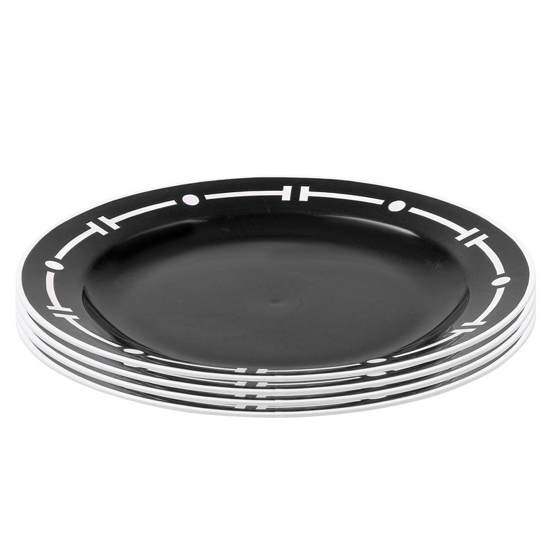 Cutting EDGE Round Double Colour Dinner Plates UnbreakableLightweightReusableDishwasher SafeLunchDinner for Families Daily Use Parties Regular Design Set of 4 Black21 cm - Image 5