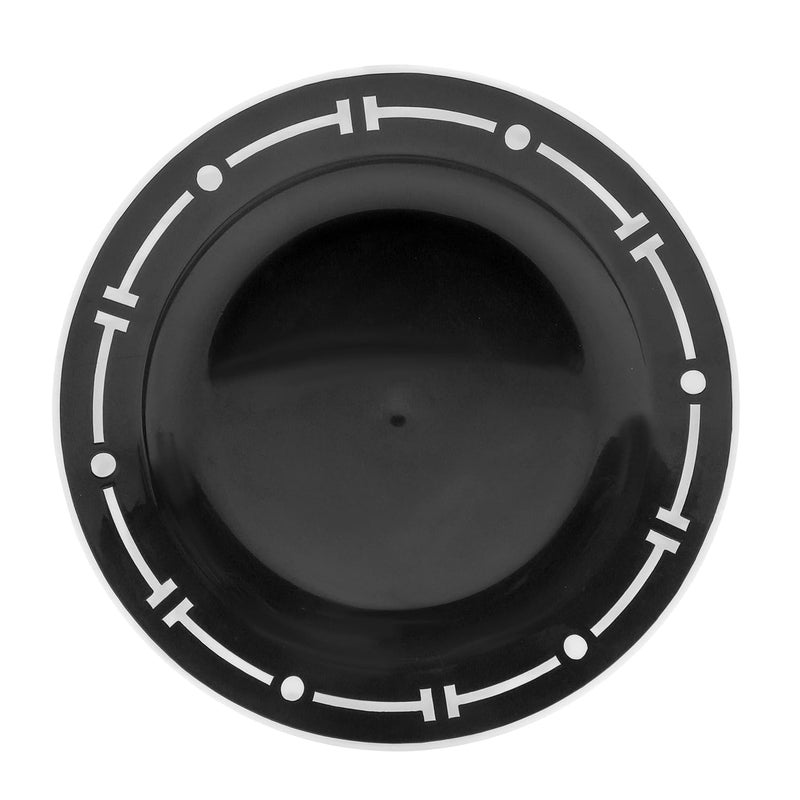 Cutting EDGE Round Double Colour Dinner Plates UnbreakableLightweightReusableDishwasher SafeLunchDinner for Families Daily Use Parties Regular Design Set of 4 Black21 cm - Image 2