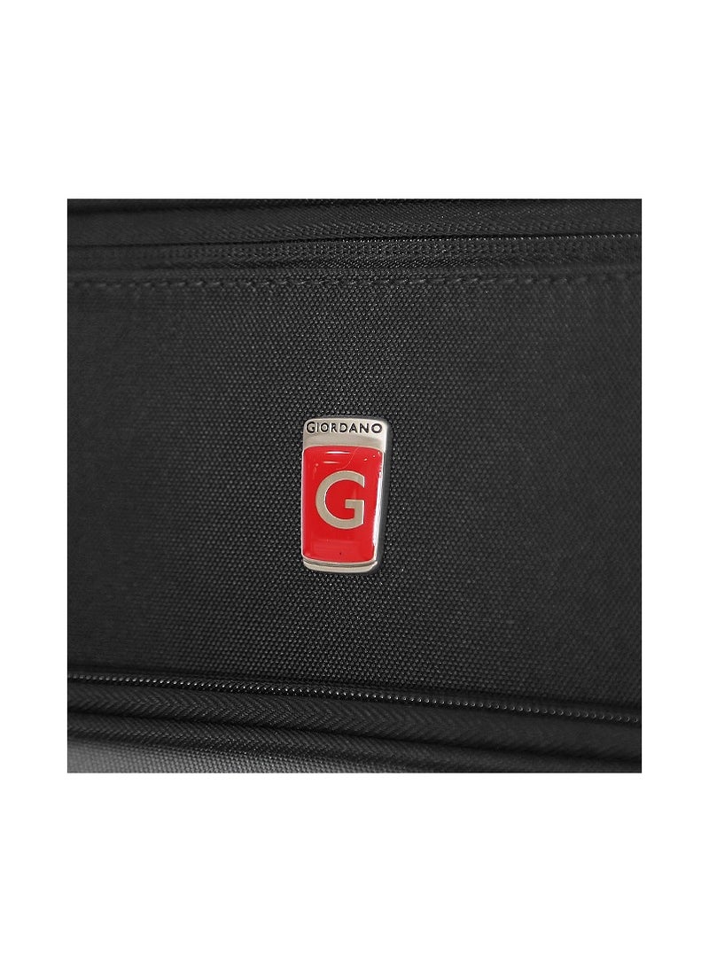 GIORDANO Softside Luggage Trolley Bag 3 Pieces Set With Double Spinner Wheel ,Black (S-20inch,M-24inch,L-28inch)  - Image 5