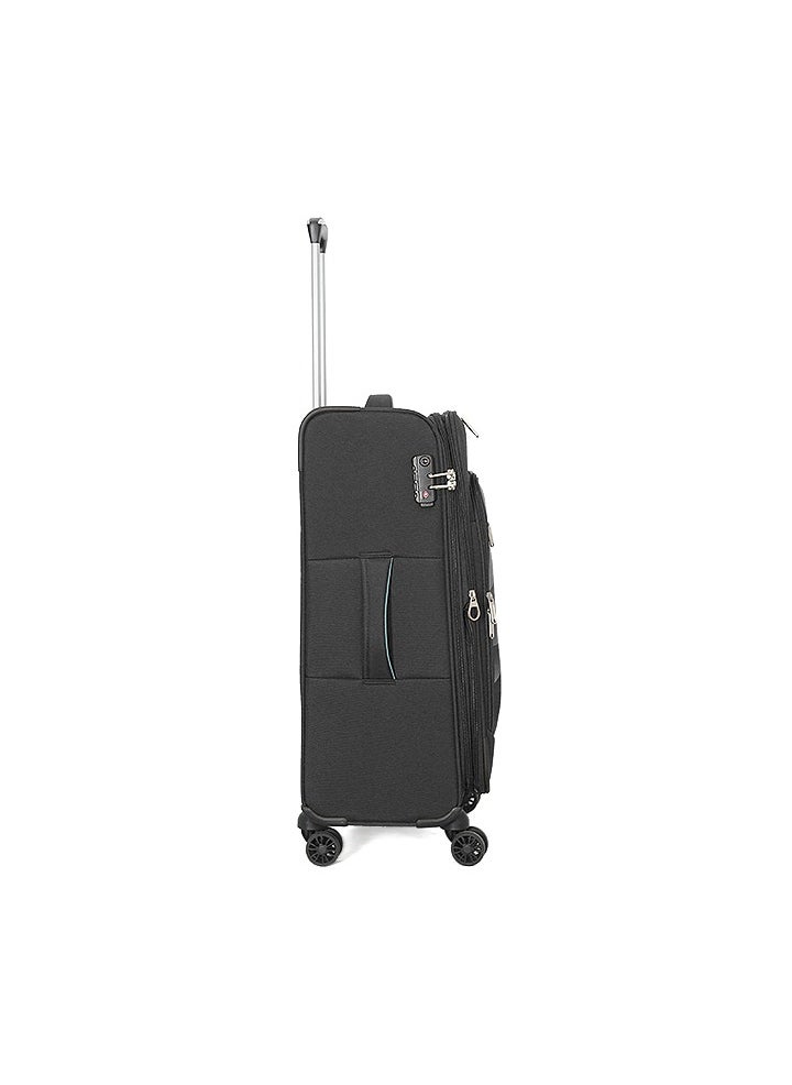 GIORDANO Softside Luggage Trolley Bag 3 Pieces Set With Double Spinner Wheel ,Black (S-20inch,M-24inch,L-28inch)  - Image 3