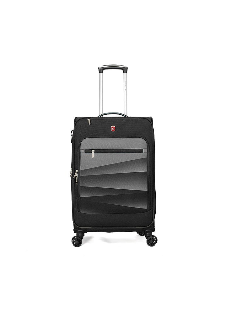 GIORDANO Softside Luggage Trolley Bag 3 Pieces Set With Double Spinner Wheel ,Black (S-20inch,M-24inch,L-28inch)  - Image 2