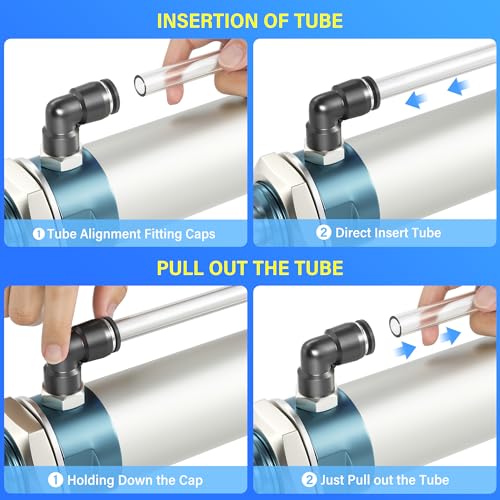 TAILONZ PNEUMATIC Elbow and Straight Combination 5/16 Inch Tube OD x 1/4 Inch NPT Thread Push to Connect Fittings PC-5/16-N2+PL-5/16-N2(Pack of 12) - Image 5