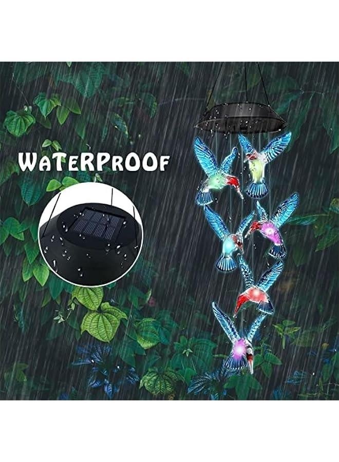 Solar Wind Chimes Outdoor, Colorful Hummingbird Wind Chimes for Outside Solar Lights Fairy Garden Accessories for Patio Yard Porch Garden, Birthday Gifts for Grandma Wife Mom - Image 5