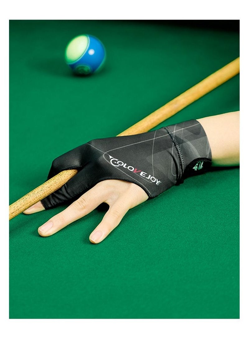 Golovejoy Men Professional Billiards Gloves Lightweight and breathable Three Finger Open Finger Gloves Single pack Blalck - Image 2