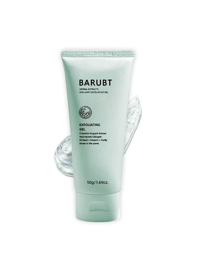 BARUBT Herbal exfoliating gel,Chlorella Vulgaris Extract,Hydrolyzed Collagen,Brilliant + Smooth + Purify, Down to the Pores,Cleansing Face and Body Exfoliating Scrub Gel 50g - Image 1