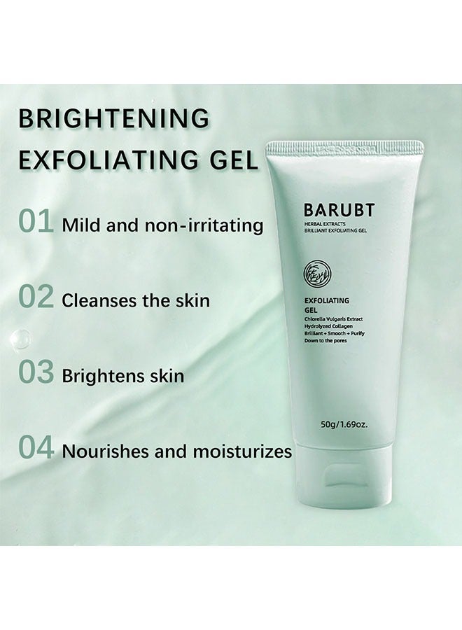 BARUBT Herbal exfoliating gel,Chlorella Vulgaris Extract,Hydrolyzed Collagen,Brilliant + Smooth + Purify, Down to the Pores,Cleansing Face and Body Exfoliating Scrub Gel 50g - Image 3