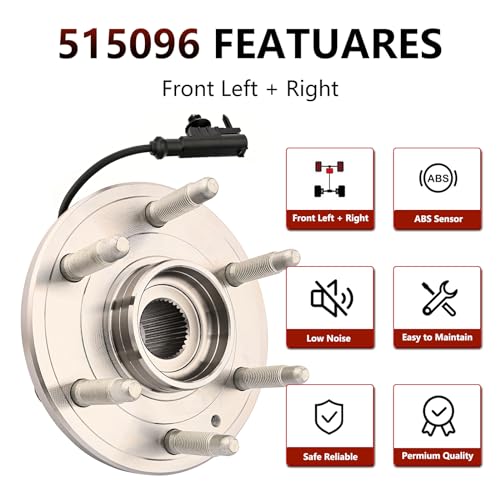 JLEO Front Wheel Hub Bearing Assembly 4WD 6-Lugs 515096 Compatible with Chevy Tahoe Silverado 1500 Avalanche Suburban, Cadillac Escalade, GMC Yukon Sierra w/ABS (1) - Image 5