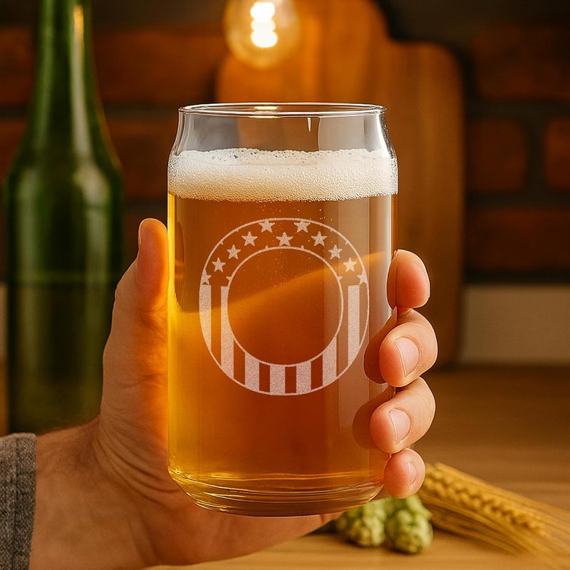On The Rox Monogram Beer Glasses for Men (A-Z) 16 oz - Beer Gifts for Men Brother Son Dad Neighbor - Unique Gifts for Him - Personalized Drinking Gift Beer Glass Mugs - Engraved Beer Can Glass (O) - Image 2