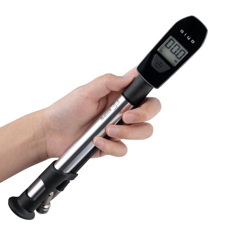 GIYO Digital Shock Pump 600 PSI TurboAssist for Easy Inflation Micro AirBleeder Robust Aluminum Barrel Comfort Grip Braided Hose Ideal for Fork Rear Suspension GS52L - Image 2