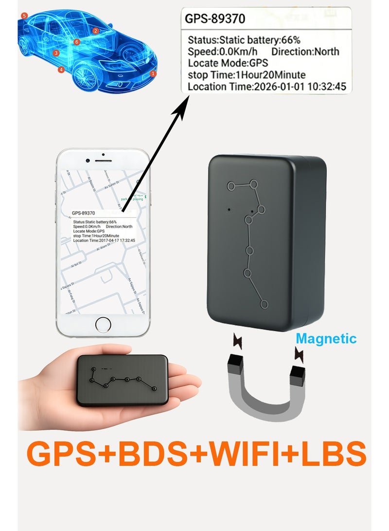 جهاز تتبع السيارات المغناطيسي بتقنية 4G GPS، محدد موقع في الوقت الحقيقي، يدعم تقنية 4G WIFI LBS BDS متعددة الأوضاع، نظام تحديد المواقع العالمي، نظام مضاد للفقدان، يعرض سرعة حركة الهدف واتجاهه وخريطة الموقع ثلاثية الأبعاد ووقت التوقف للسيارات والشاحنات الصغيرة والشاحنات والدراجات النارية، تتبع الخدمات اللوجستية للمركبات، مراقبة متعددة المنصات تشمل تطبيقات Android و iOS المحمولة وعملاء الكمبيوتر. - Image 1