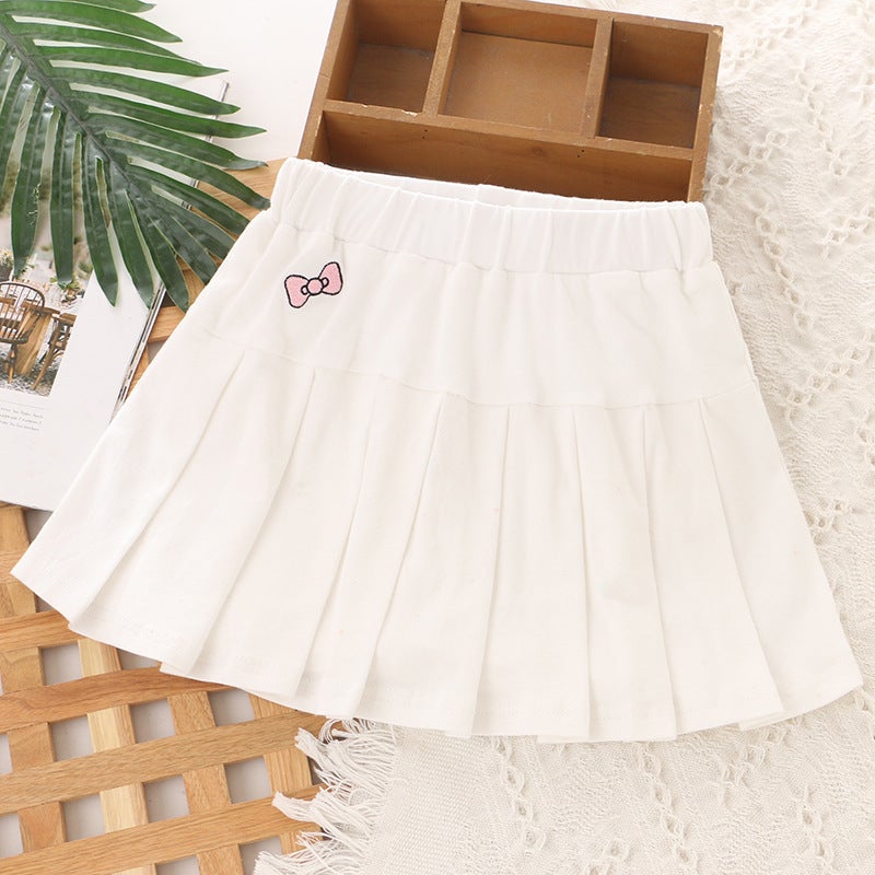 2025 childrens clothing summer new girls pleated skirt skirt JK skirt anti-light skirt cross-border foreign trade a generation of hair Black  - Image 5