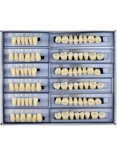 HaLunhi 84 Pcs False Teeth Dental Complete Acrylic Resin Denture Teeth, 3 Sets Whole Teeth Synthetic Polymer Denture Tooth, 23 Shade A2 Upper + Lower Dental Materials for Replacement  - Image 2