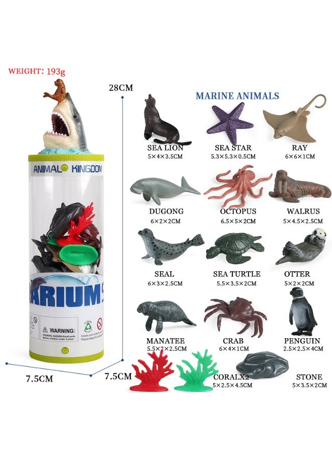 هالامودو مجموعة نموذج الحيوانات البحرية 12 قطعة (تشمل أسد البحر ، نجوم البحر ، Stingray ، Octopus ، Walrus ، الختم ، السلاحف البحرية ، Otter ، Manatee ، سرطان ، البطريق مع المرجان والاكسسوارات الصخرية) ، دلو حزمة واقعية لعب نموذج الحيوانات البحرية الصغيرة ، مادة بلاستيكية آمنة ممتازة ، للتعليم المعرفي للأطفال ، ألعاب الحمام والسباحة ، هدايا عيد ميلاد الفتيات الأولاد - Image 1