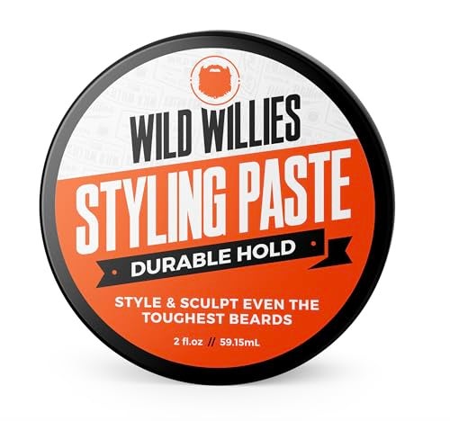 Wild Willies Beard Styling Paste - Men's Grooming Balm with Durable Medium Hold, Hydrates & Tames Flyaway Facial Hair - Non-Greasy, Matte Finish Beard Cream - Essential Beard Care for Men, 2 fl oz - Image 1