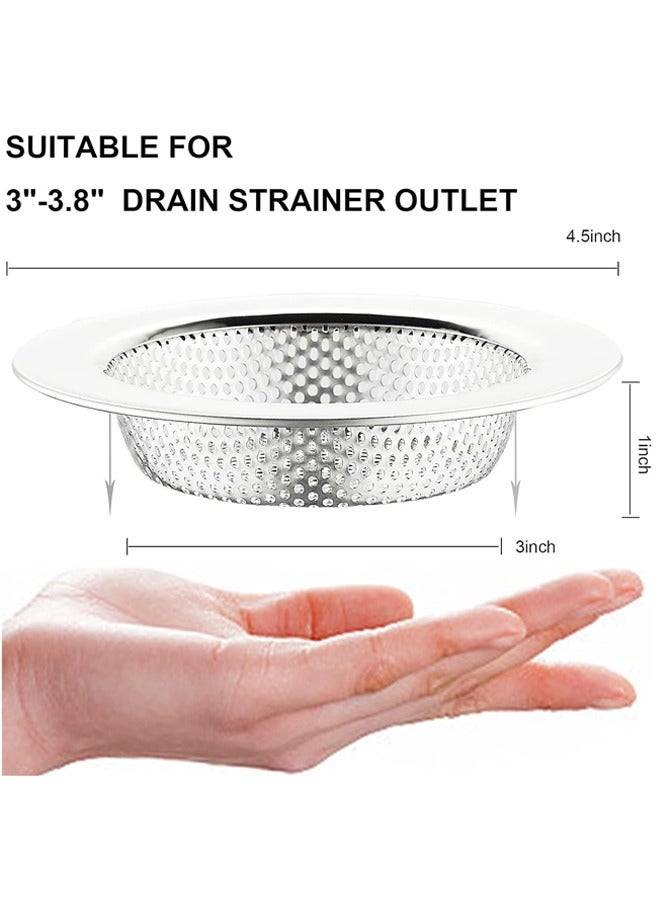 2 PCS Kitchen Sink Strainer Stainless Steel, Kitchen Sink Drain Strainer，Sink Strainers with Large Wide Rim 4.5" Diameter for Kitchen Sinks - Image 2