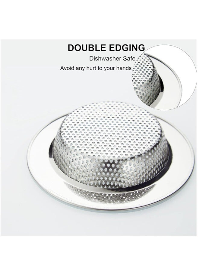 2 PCS Kitchen Sink Strainer Stainless Steel, Kitchen Sink Drain Strainer，Sink Strainers with Large Wide Rim 4.5" Diameter for Kitchen Sinks - Image 3