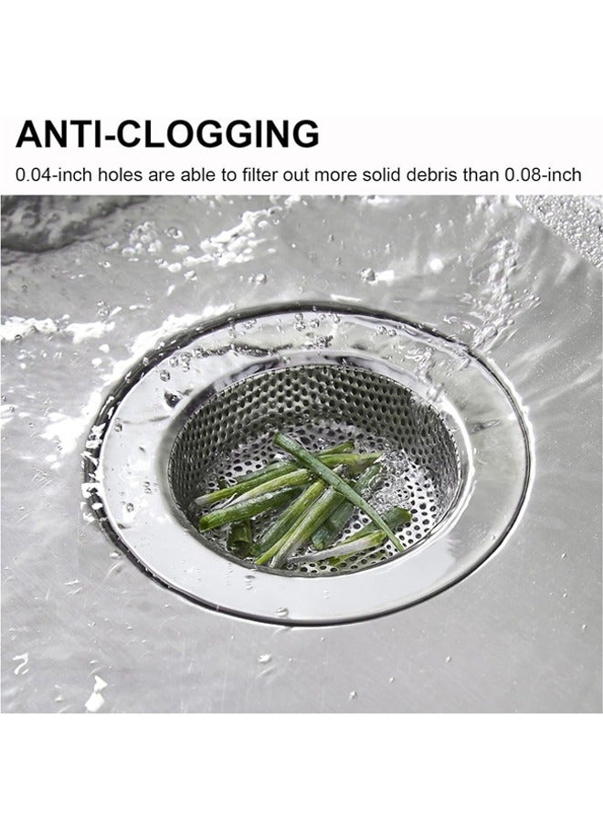 2 PCS Kitchen Sink Strainer Stainless Steel, Kitchen Sink Drain Strainer，Sink Strainers with Large Wide Rim 4.5" Diameter for Kitchen Sinks - Image 5