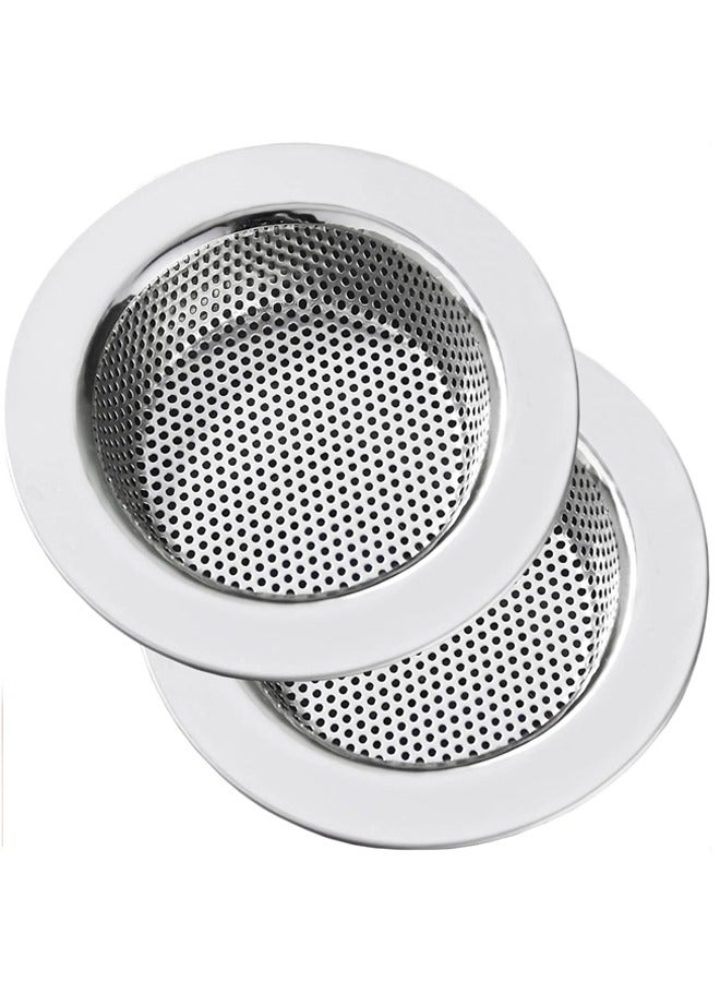2 PCS Kitchen Sink Strainer Stainless Steel, Kitchen Sink Drain Strainer，Sink Strainers with Large Wide Rim 4.5" Diameter for Kitchen Sinks - Image 1