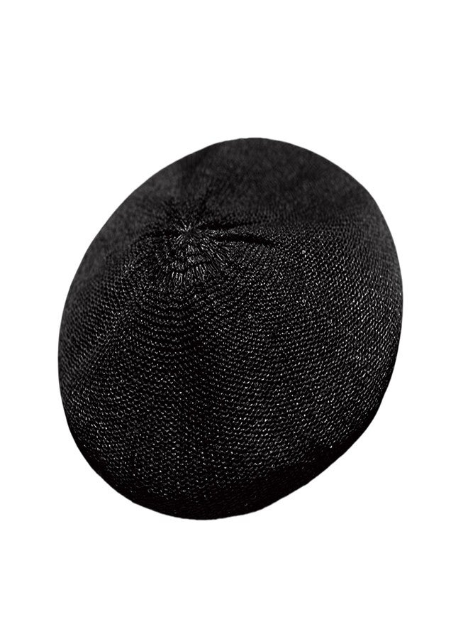 MOSSTYUS Womens Beret Hat French Style Beanie Hats Hollow-Out Vintage Painters Woven Cap Artist Hat Spring Fall Summer,Black 6# - Image 1
