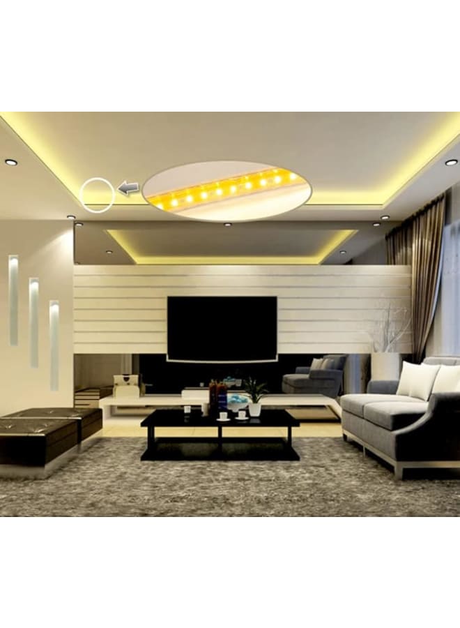 شريط إضاءة مرن بضوء أبيض دافئ وطول 5 متر يحتوي على 300 لمبة ليد SMD بتيار مستمر 12 فولت - Image 4