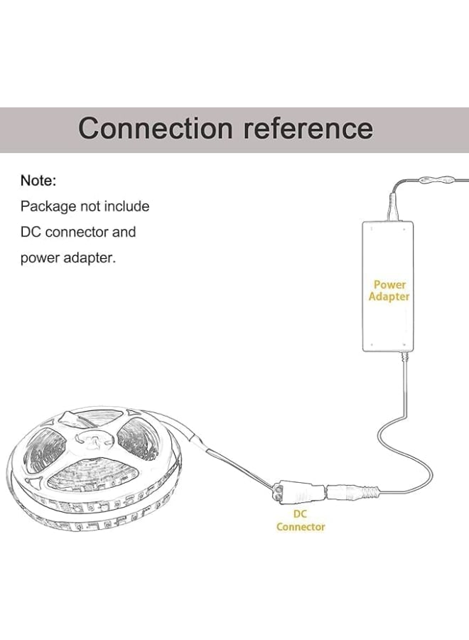 شريط إضاءة مرن بضوء أبيض دافئ وطول 5 متر يحتوي على 300 لمبة ليد SMD بتيار مستمر 12 فولت - Image 2