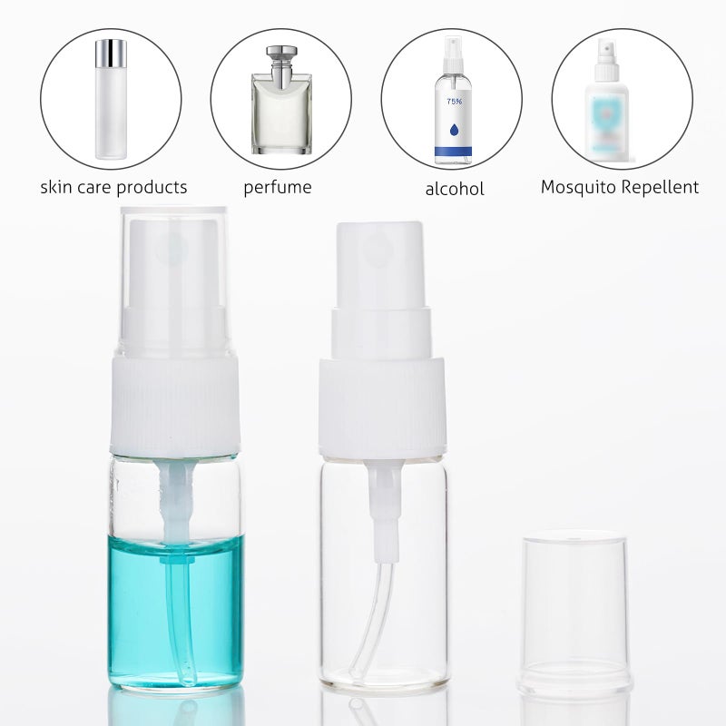 QKEINV 4Pcs Travel Spray Bottle, 0.7oz/20ml Small Spray Bottle, Mini Spray Bottles, Transparent Fine Mist Sprayer Bottles Plastic Empty Refillable Atomiser with Caps Holiday Travel Bottle - Image 4