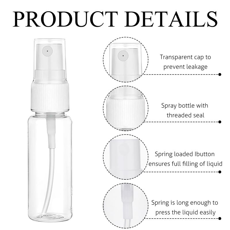 QKEINV 4Pcs Travel Spray Bottle, 0.7oz/20ml Small Spray Bottle, Mini Spray Bottles, Transparent Fine Mist Sprayer Bottles Plastic Empty Refillable Atomiser with Caps Holiday Travel Bottle - Image 3