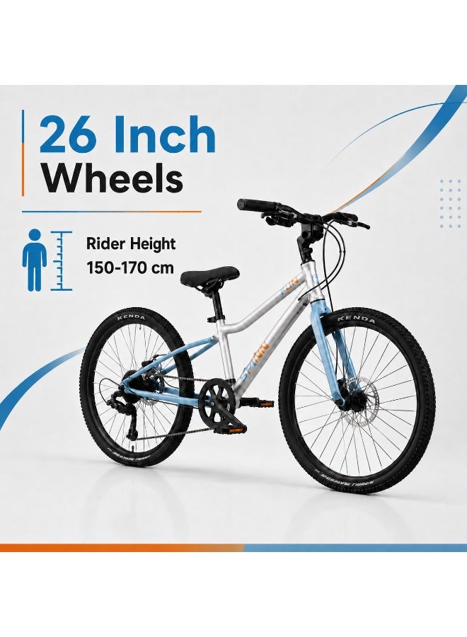 SPINN Fun 8D 26-Inch  Kids & Teens | 26-Inch Wheel Size | Adjustable Seat | 8-Speed Disc Brake | Opal Haze - Image 3