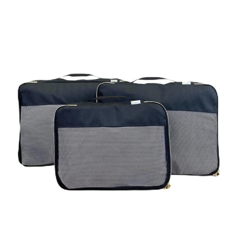 Itzy Ritzy Itzy Ritzy Packing Cubes for Travel Set of 3 Large Packing Cubes or Travel Organizers Each Cube Features a Mesh Top Double Zippers and a Fabric Handle Large Sizes Black