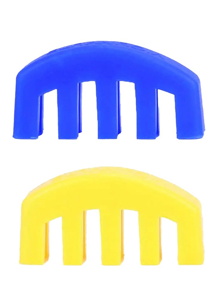 Mike Music 2PCS Violin Practice Mute, Rubber Practice Fiddle Silencer for 4/4 Violin Volume Control, Violin Silence Rubber, Rubber Violin Mute Blue, Yellow  - Image 1